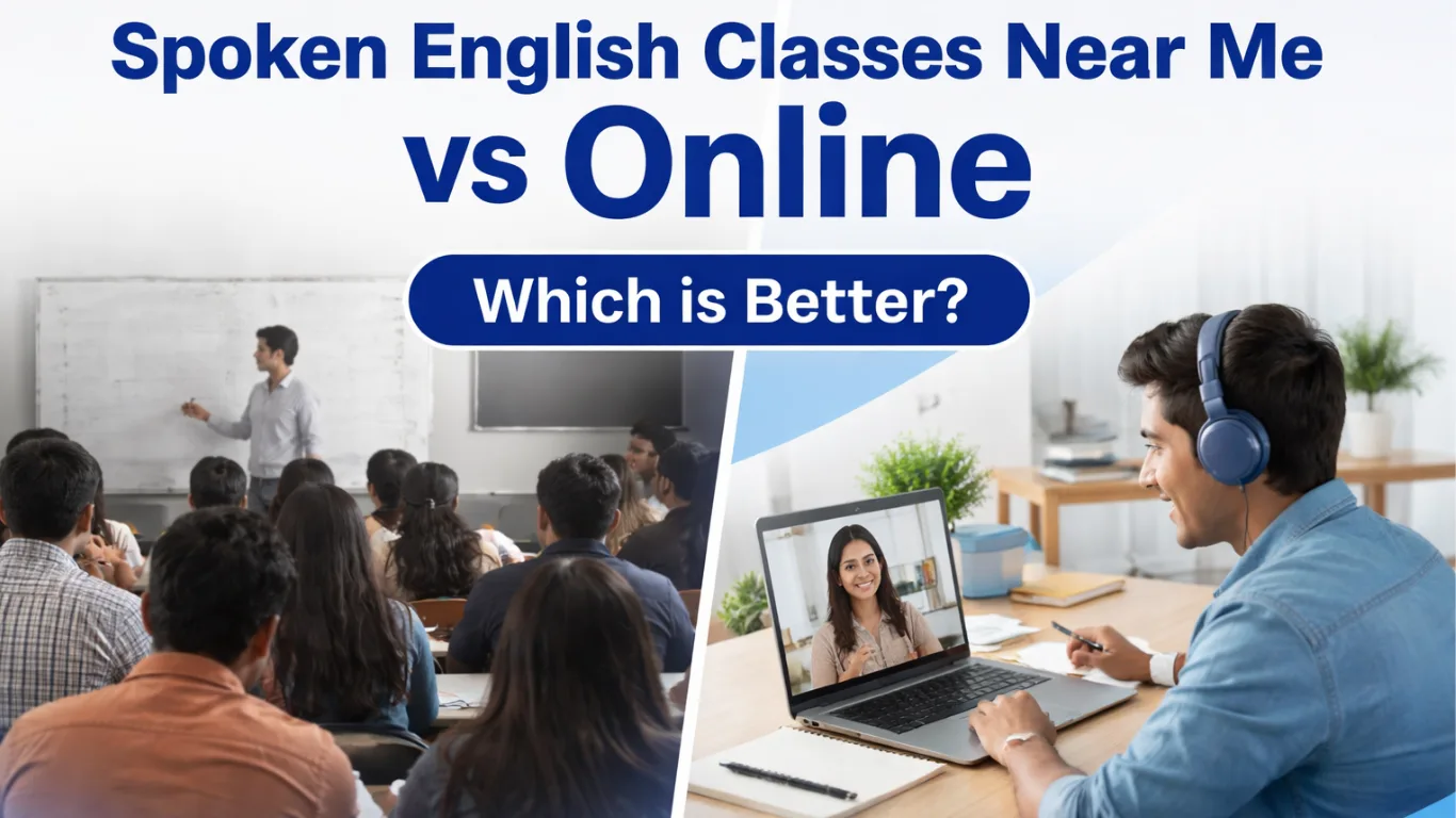 spoken english classes near me vs online english classes comparison India