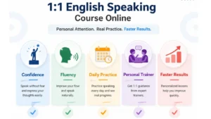 Benefit of 1 to 1 spoken english course online class 