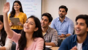 Adult learner feeling uncomfortable in crowded English speaking class