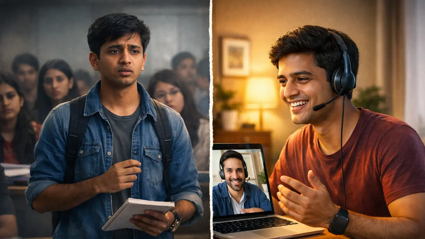 Best English speaking course for students India 1:1 vs group class comparison