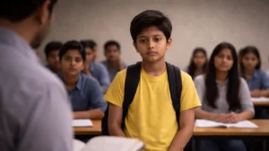 child feeling nervous speaking English in classroom hesitation problem