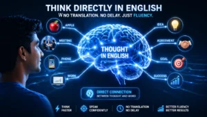 think in english, brain training english speaking