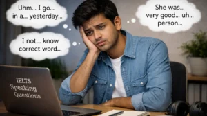 student struggling with IELTS speaking hesitation and lack of confidence