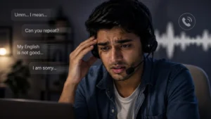 call center interview fear and hesitation in speaking english