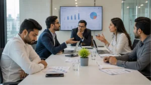 Employee feeling ignored during office meeting because of communication hesitation