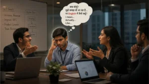 fear of speaking english in office meeting
