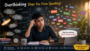 Learner overthinking English sentences before speaking