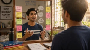 Mirror talk practice for English speaking confidence 