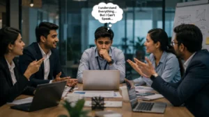 fear of speaking english hesitation during conversation 