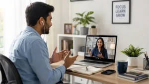 Online spoken English coaching session for working professionals