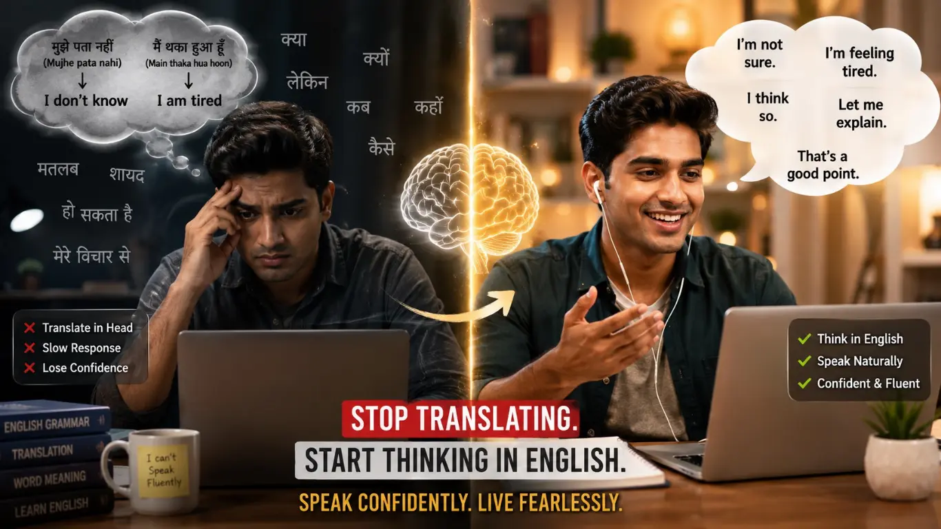 Indian student learning to think in English naturally without translating Hindi