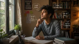 Indian learner practicing thinking directly in English